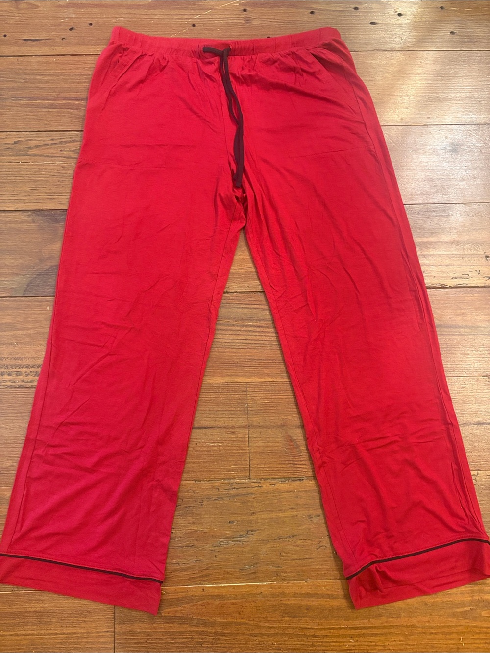Auden Red Pajama Pants with Black Details